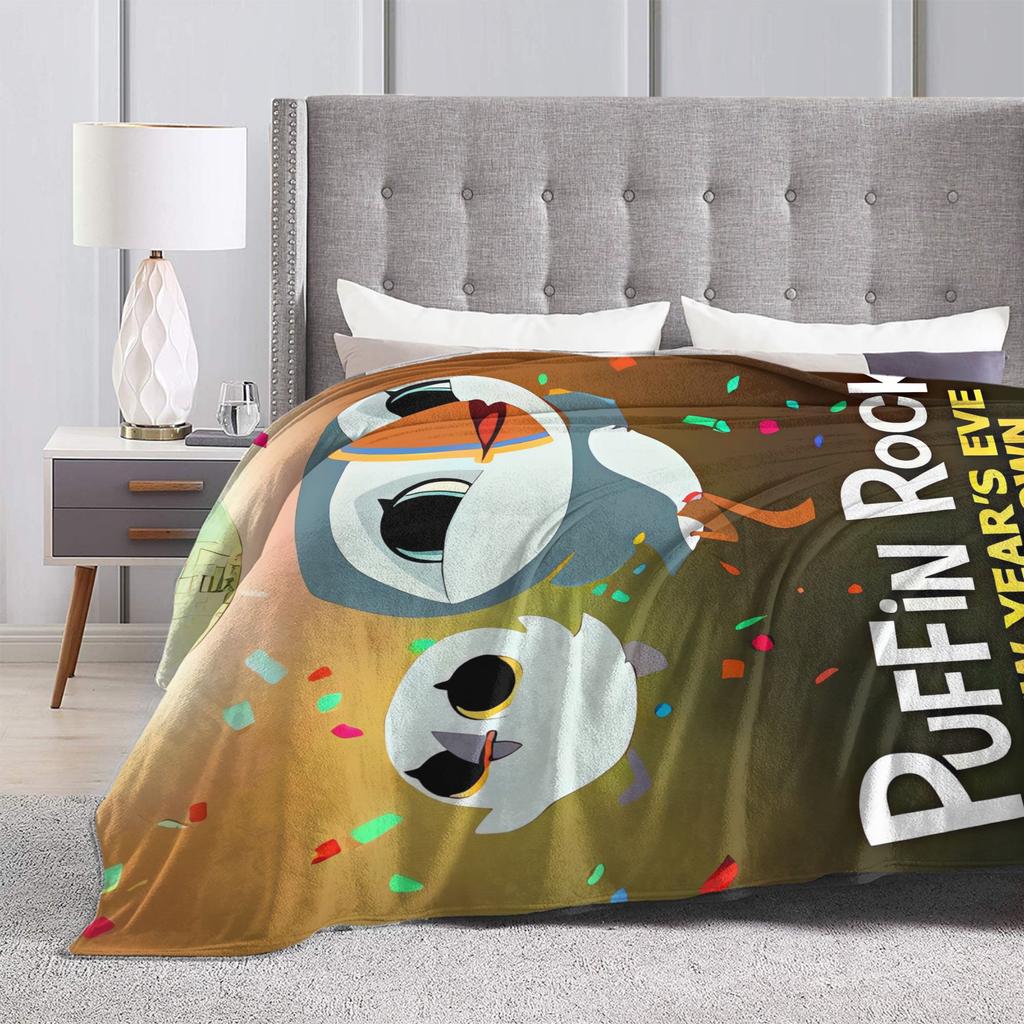 Puffin Rock Deka Kvalitní Super Teplá Přehoz Zima Děti Dospělí Pohovka Křeslo Gauč Postel Módní Přehoz na postel