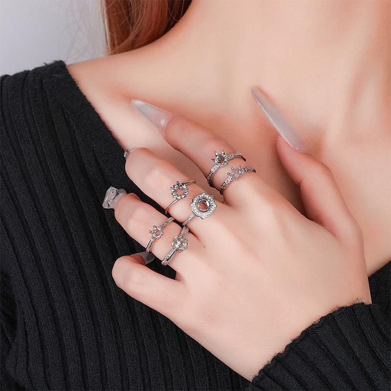 Tingxiang Versatile DIY S925 Sterling Silver Openable Ring Blanks - Multiple Styles