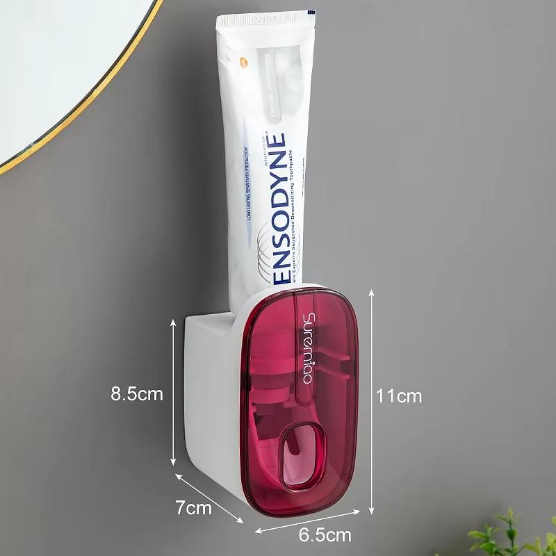 Wall Mounted Toothbrush Holder With Automatic Toothpaste Dispenser Toothpaste Squeezer Simplify Morning