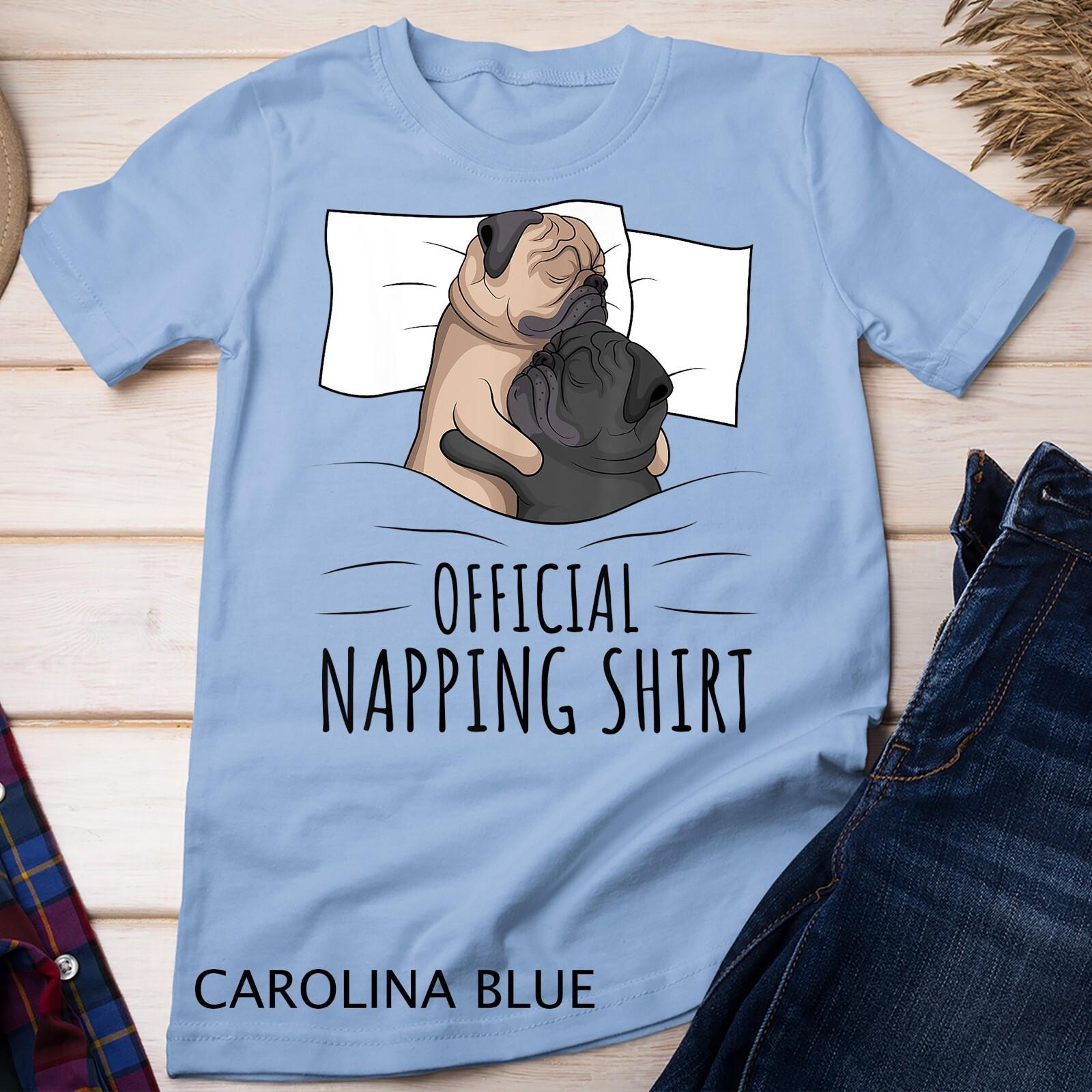 Sleeping Pug Lover Dog Official Napping Unisex T-Shirt Mens Womens Tees Top S