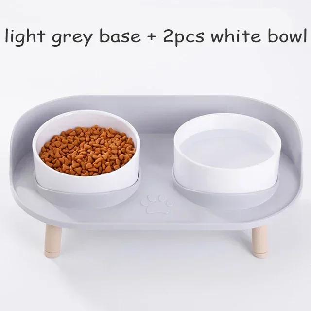 Cat Bowl Ceramic Double Bowl Dog Bowl Cat Pan Food Bowl Protection Cervical Spine Anti Overturning Cat Water Bowl Supplies