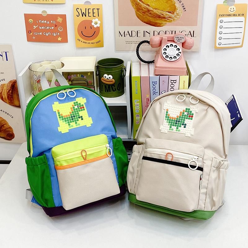 Schoolbag Children's Schoolbag First Grade Primary School Student Cartoon Backpack Korean Version Contrasting Colors Boys and Girls Travel Backpack