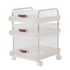 Rolling Utility Cart with Drawers PP Clear Mobile Utility Storage Cart with Lockable Wheels for