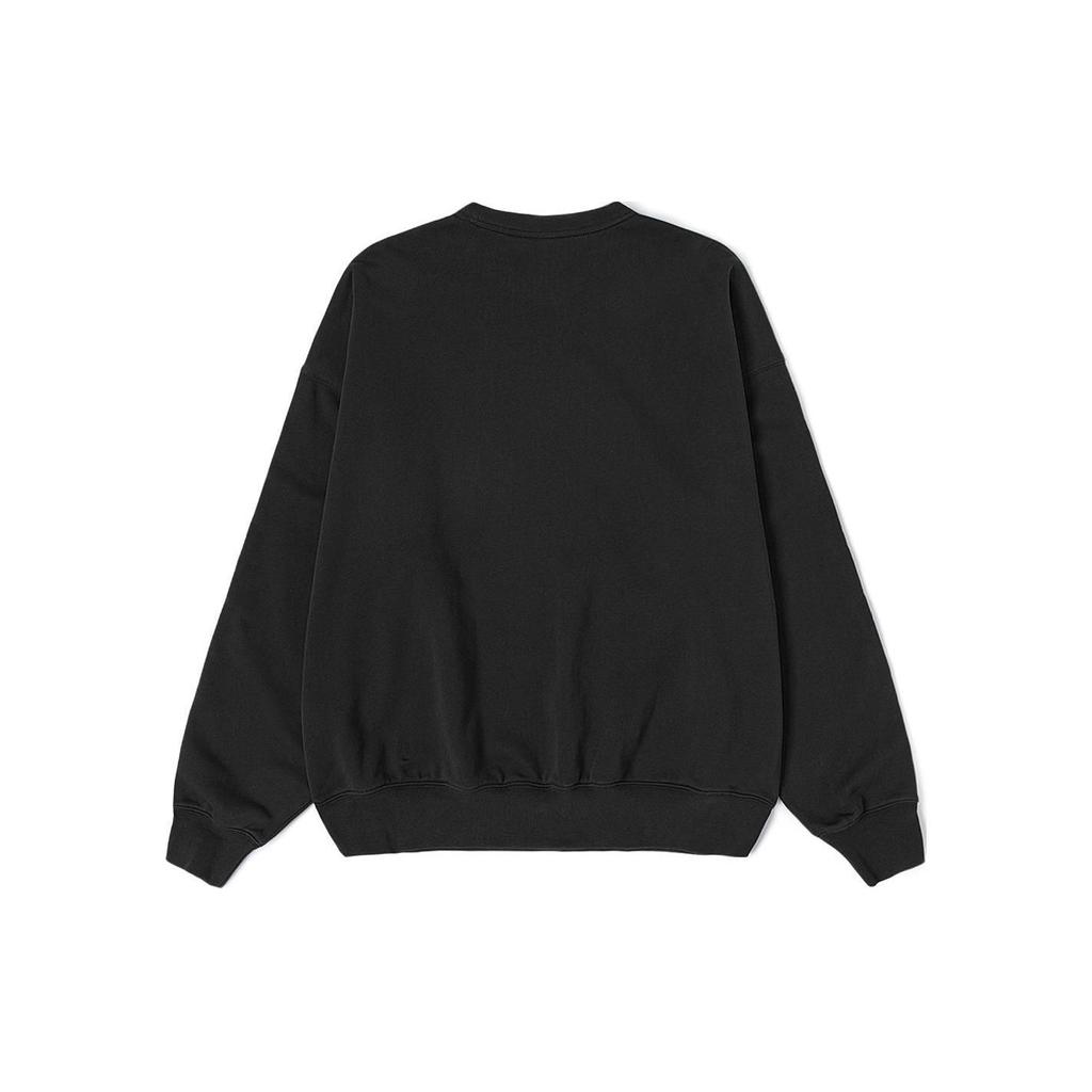 Vans OTW Series SS24 Solid Color Crew Neck Pullover Long Sleeve Sweatshirt Unisex Sweatshirt Black VN000GBWBLK