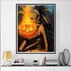 Disney Diamond Painting Jack Skellington Flaming Pumpkin Dark Art Painting Cute DIY Rhinestone Mosaic Cross Stitch Kit Embroidery Gift Home Decor