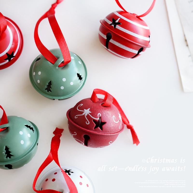 New Christmas bell ornament wrought iron atmosphere ornament arrangement snowflake five-pointed star Christmas tree creative pendant