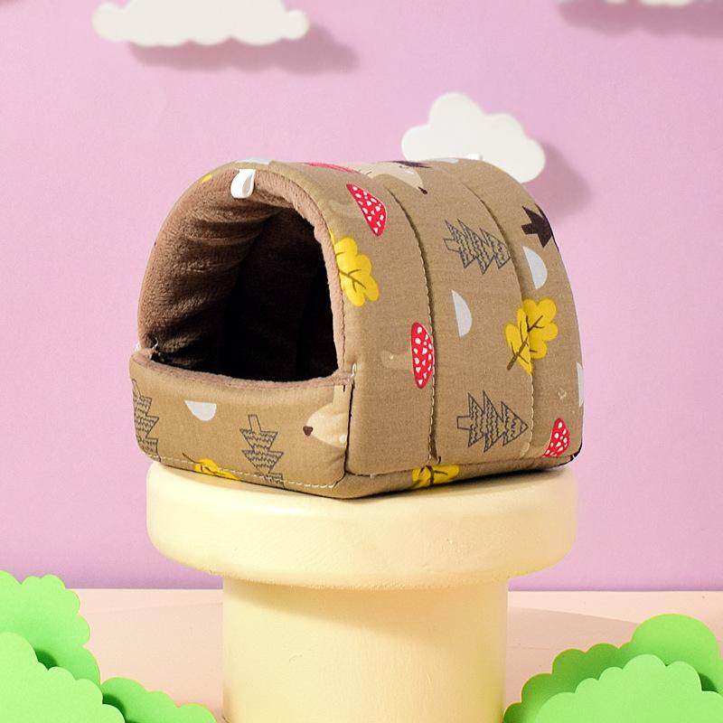 Cute Cartoon Rabbit Hamster Nest Small Animal Sleeping Bed Winter Warm Velvet Mat Pet Cage Accessory for Guinea Pig Mice Rat