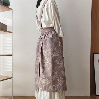 Tragbare Elegante Küchenschürze mit Taschen Exquisite Kochschürze Weiche Überkreuzschürze Wasserabweisende Schürze Frauen