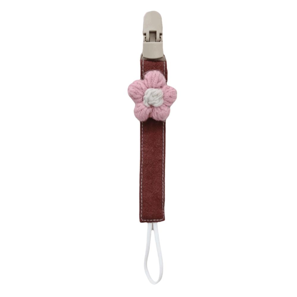 Cute Flower Dummy Nipple Holder Plastic Embroidery Pacifier Clips Baby Pacifier Chain Newborn