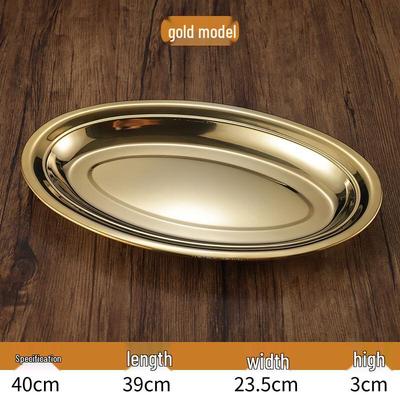Abay Stainless Steel Oval Fish Serving Platter