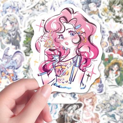 Set di Adesivi con Illustrazioni Anime: 108 Decalcomanie Impermeabili Disegnate a Mano per Custodie Fai-da-te per Telefono e iPad