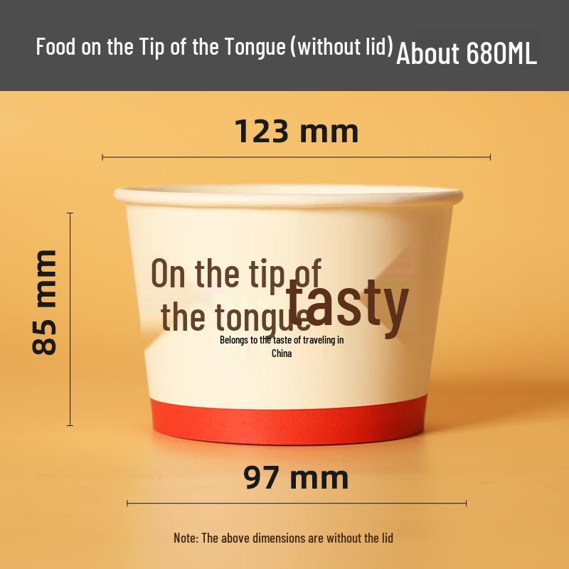 Zesílená jednorázová papírová miska s víčkem na svačiny s sebou