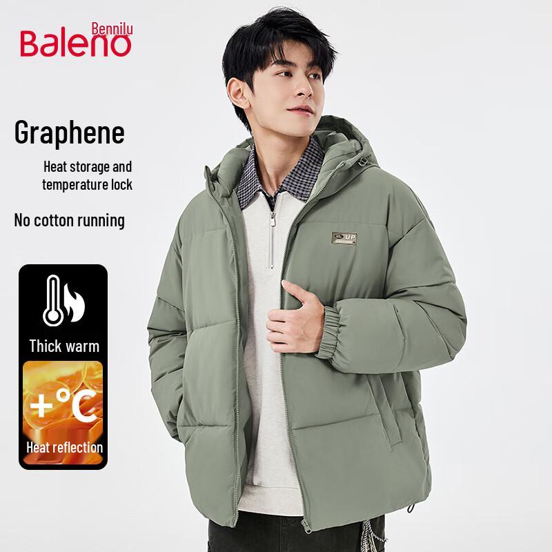 

Baleno Men s Winter Thickened Loose Hooded Padded Jacket L