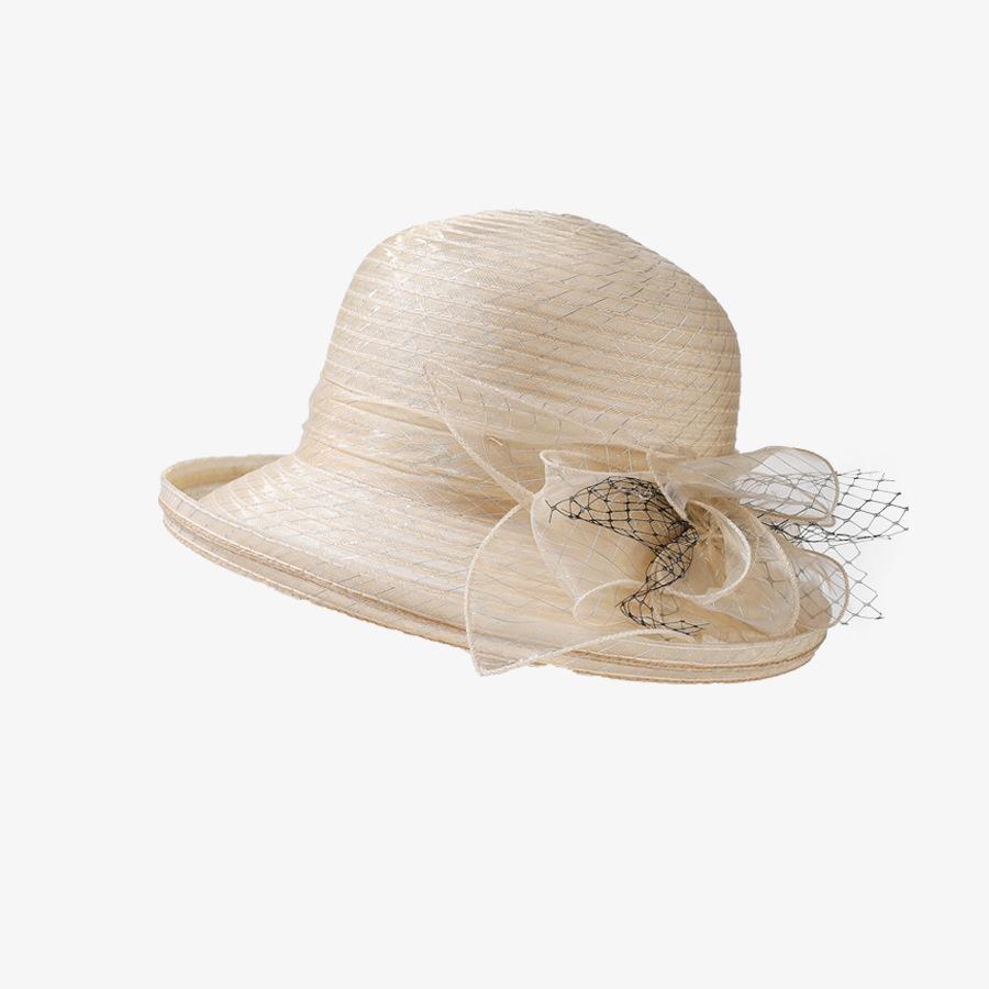 Summer Retro Style Basin Hat Women's Sunscreen Sunshade Hat Curled Topper Hat