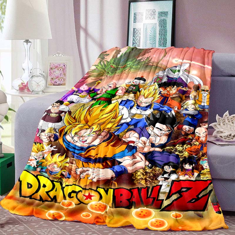 Dragon Ball Print Blanket Warm  Comfortable Flannel Blanket for Bedrooms, Sofas, Beds, Chairs, Picnics, Travel -LXR17