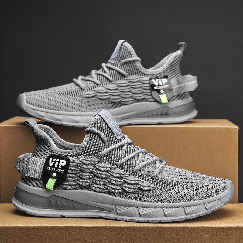 2025 men's shoes autumn breathable thin deodorant mesh fly-woven mesh shoes men's casual sports running trendy shoes