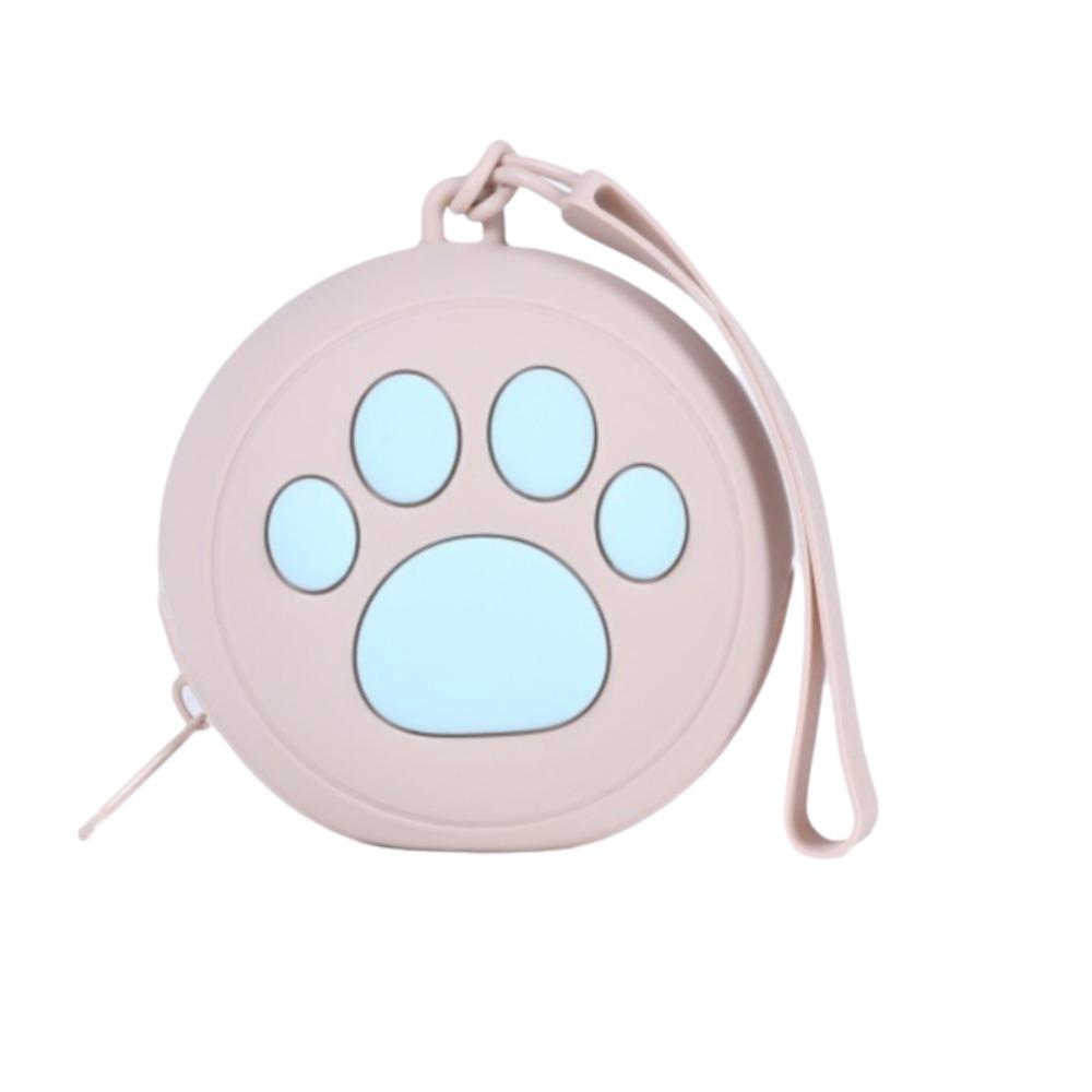 Waterproof Dog Treat Bag Paw Print Pet Snack Bag Portable Silicone Dog Treat Pouch Outdoor бежевый