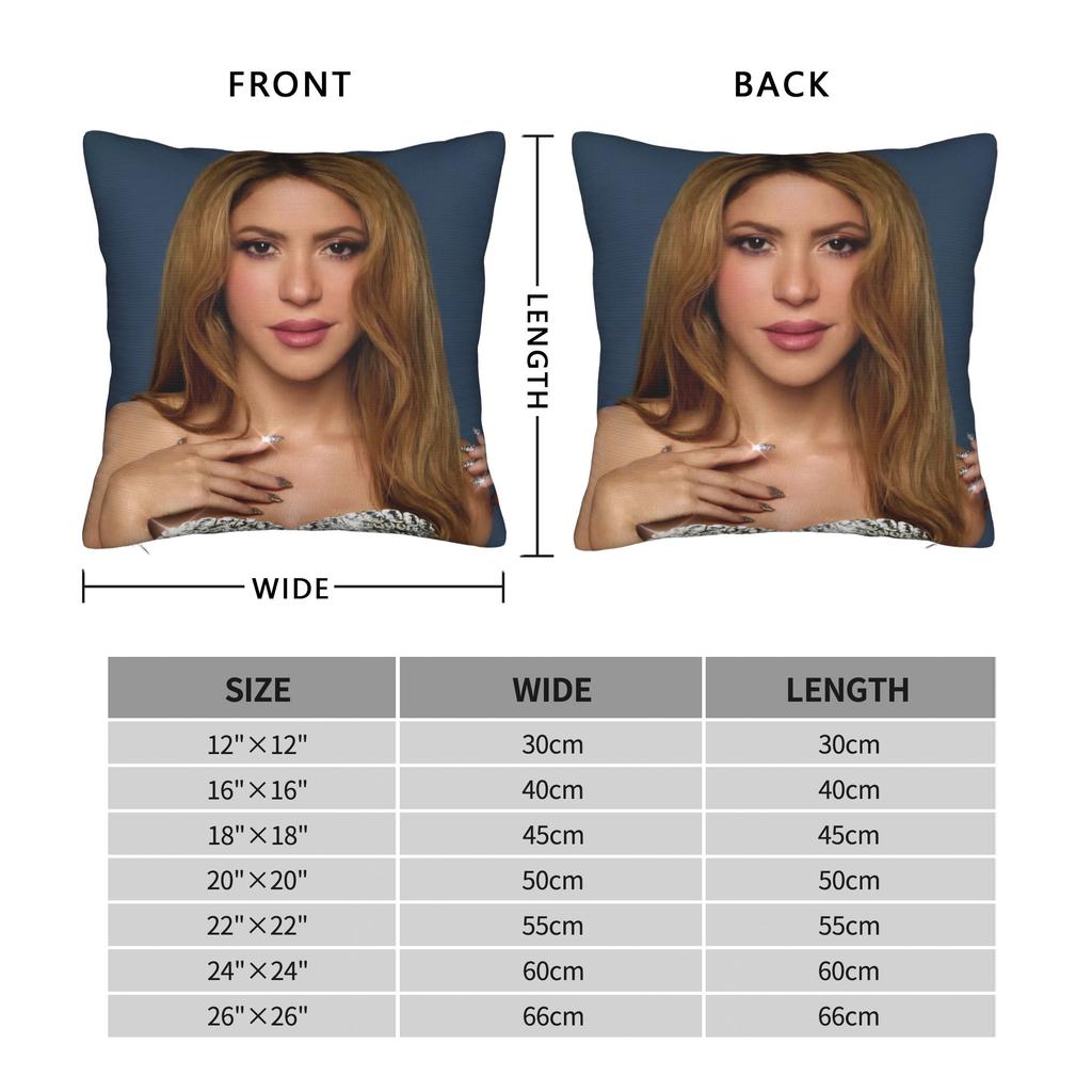 Singer Shakira Pillowcase Printing Fabric Cushion Cover Decor Throw Pillow Case Cover Home 45X45Cm
