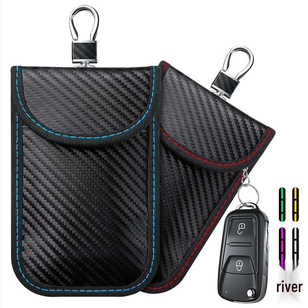 2025 Kolfiber Stöldskydd Nyckelfobs Sköld med RFID-blockerare