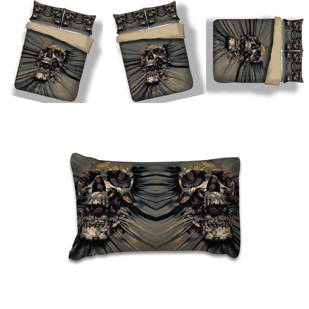 Timeless Skull 3d Duvet Quilt Cover With Pillow Case Reversible Bedding Set For Stylish Interiors