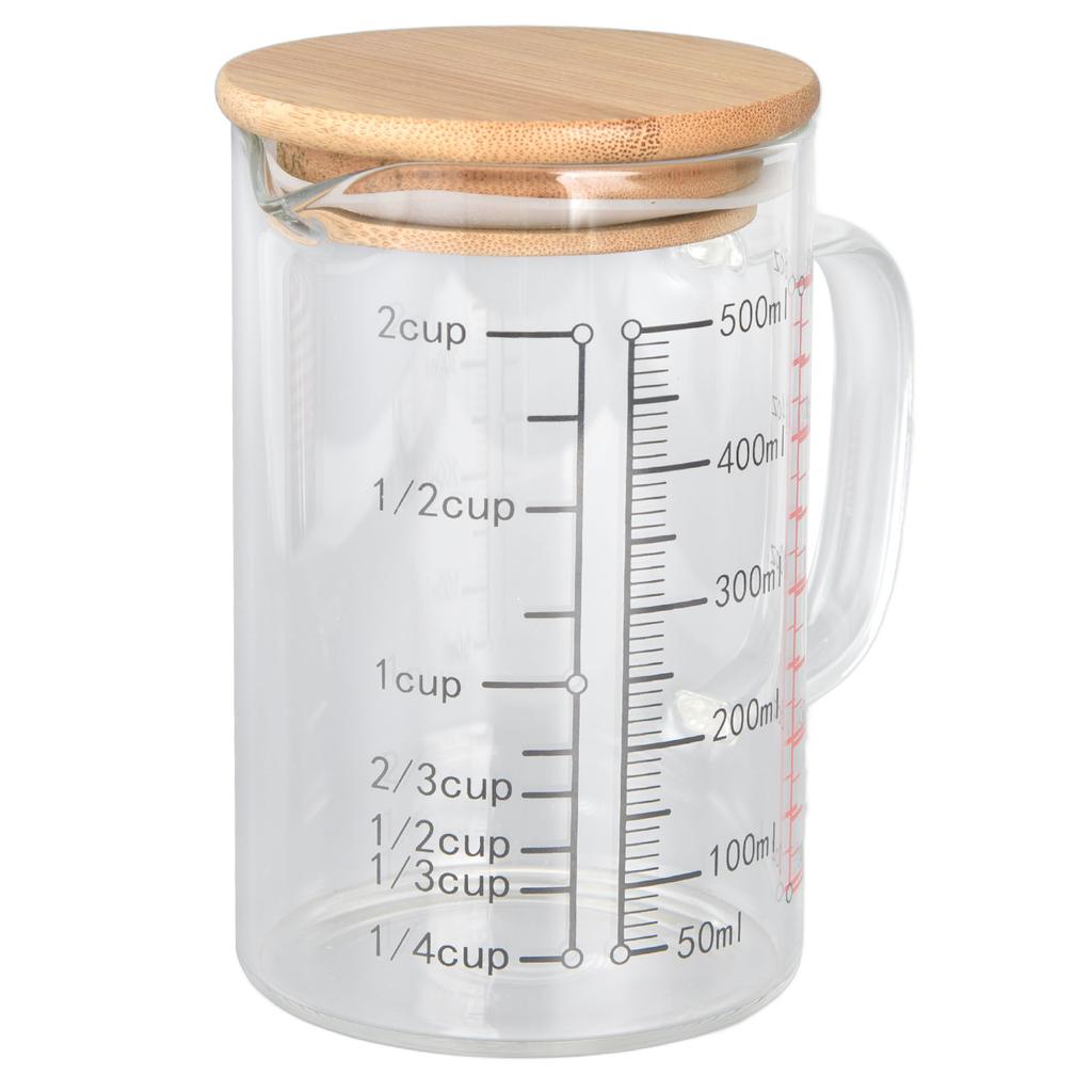 Glassmålekopp V-formet dyse Klarskala Komfortabelt grep Borosilikatglass kaffekopper