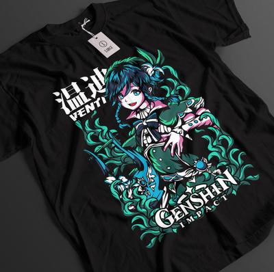 Genshin Impact Shirt Zhongli Tshirt Ei TShirt Venti Top Hu Tao Kazuha Anime Tee