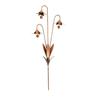 Rusty Bellflower Garden Stake Metal Three Bell Flowers Sculpture Rustic Wind Chime Plant Ornament for Yard Lawn Outdoor
