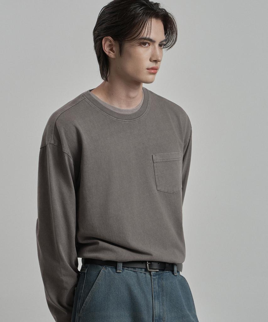 WORK ON BODY OFF Terre Semi-Overfit Pigment T-Shirt [Gray]