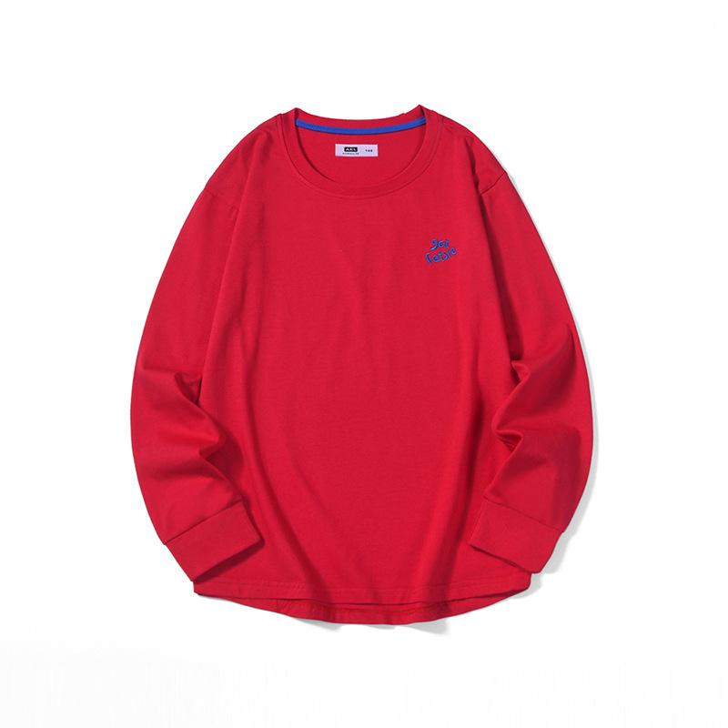 

Однотонные топы с длинными рукавами для мальчиков в корейском стиле на весну и осень 150cm красный