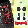 1Pair Press Lock Buckle Lazy Shoe Laces Elastic Round Shoelaces with For Kids Adults Suitable for A Variety of Shoes