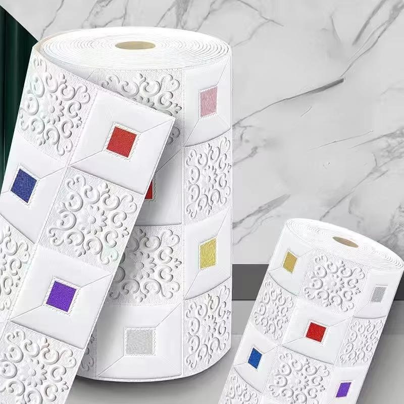 1/5/10M  3D Brick Wall Stickers Wallpaper Decor Foam Waterproof Wall Covering Wallpaper For Kids Living Room DIY Background
