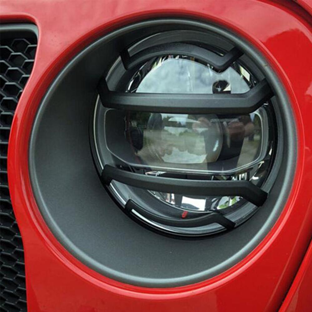 2x Front Headlight Lamp Guard Cover Trim For Jeep Wrangler JL 2018+ Accessories