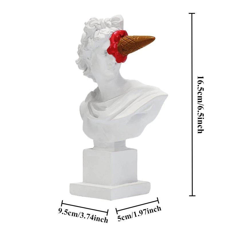 

16,5 см Скульптура Аполлона Абстрактная Статуэтка Греческого Бога Белая Смола Креативное Мороженое Декор для Дома Офиса На Стол Художественное Украшение красный