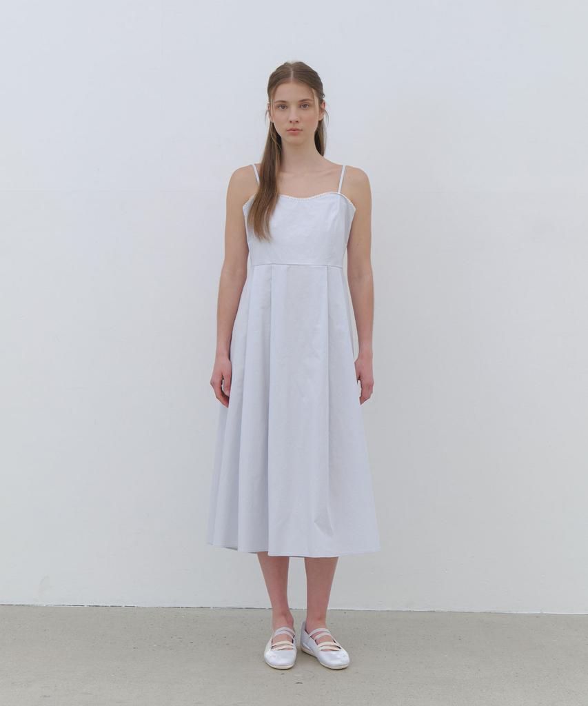 Cluny Open Back Flare Cotton Dress - Sora