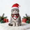 Holiday Dog Scarf Bibs 2Pcs Christmas Plaid Bandanas Puppy Pet Grooming Accessories For Cats Dogs Christmas Gift Supplies