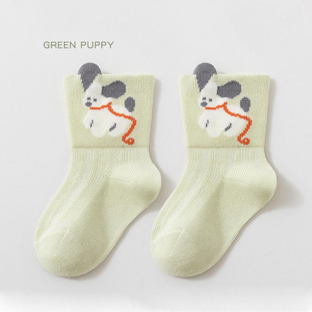 1PCS Thin Mesh Cotton Baby Socks Cute Cartoon Animal Flat Seam No Bone Breathable Mid Socks A-Class Safe Toddler Socks 0-8 Years Old