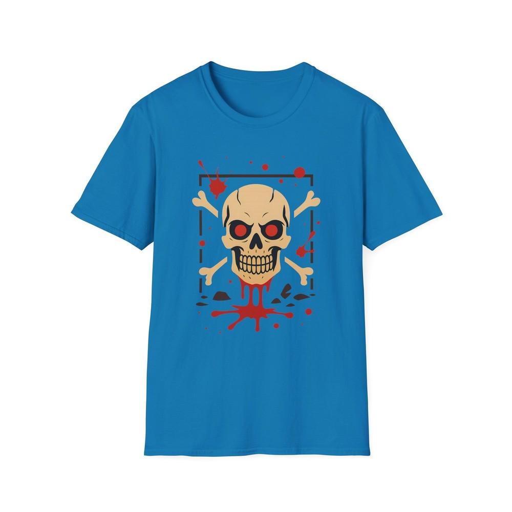 Unisex Softstyle T-Shirt Ghastly Skull Graffiti Cracked Teeth  Tee