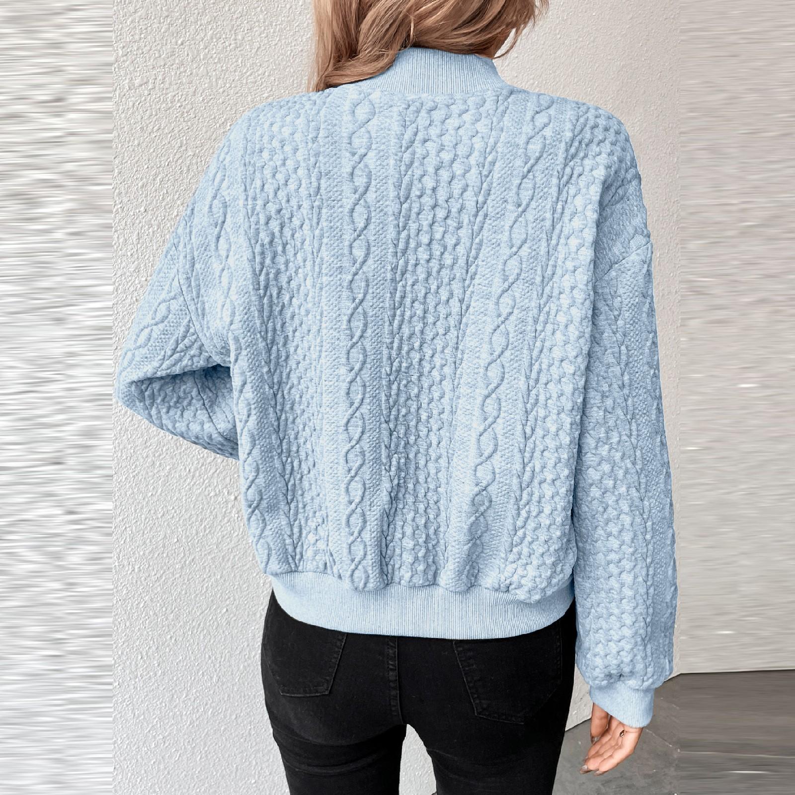 Женские повседневные куртки-бомберы с бейсбольным воротником и пуговицами спереди — фото 11