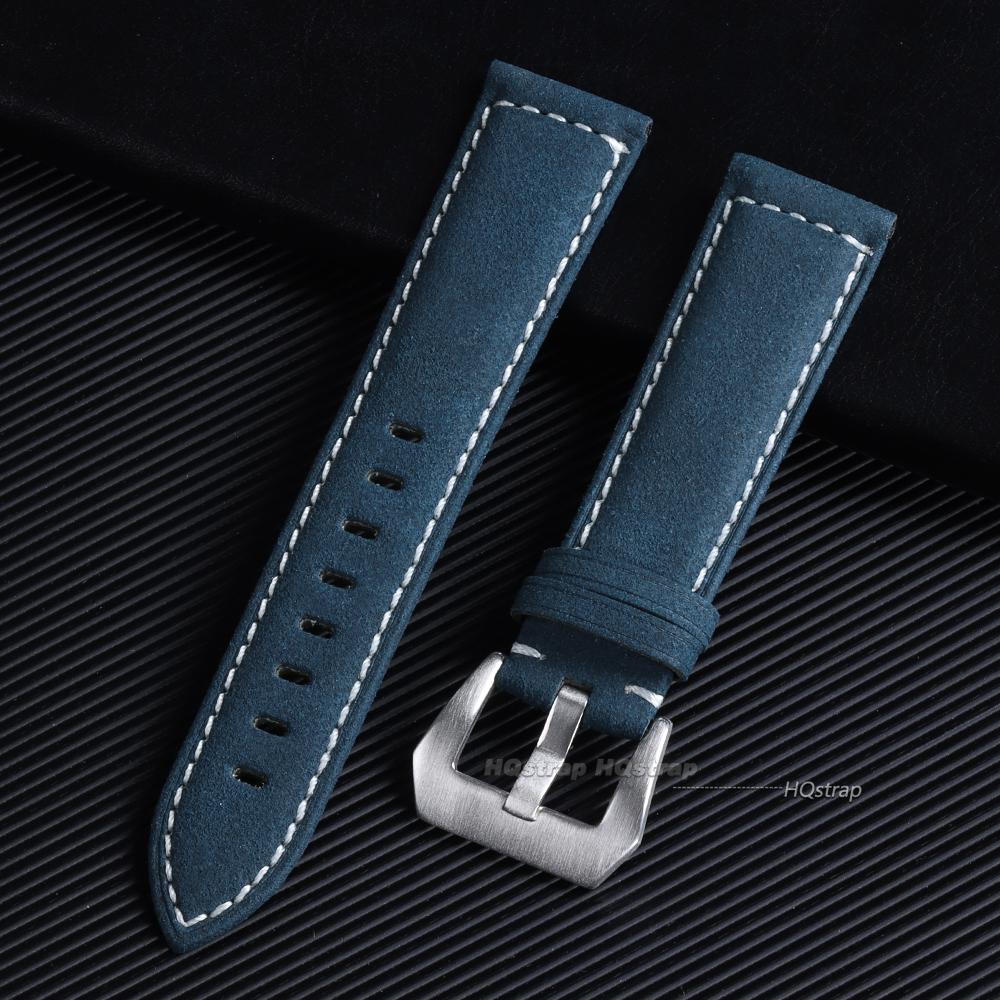 Leather Watchband Bracelet Black Blue Brown Vintage Matte Watch Strap for Women Men 18mm 20mm 22mm 24mm Universal Wrist Band