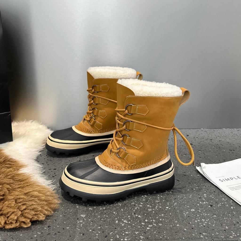 Outdoor mountaineering waterproof snow boots duck hunting boots women's winter cold-proof warm non-slip thick-soled medium boots