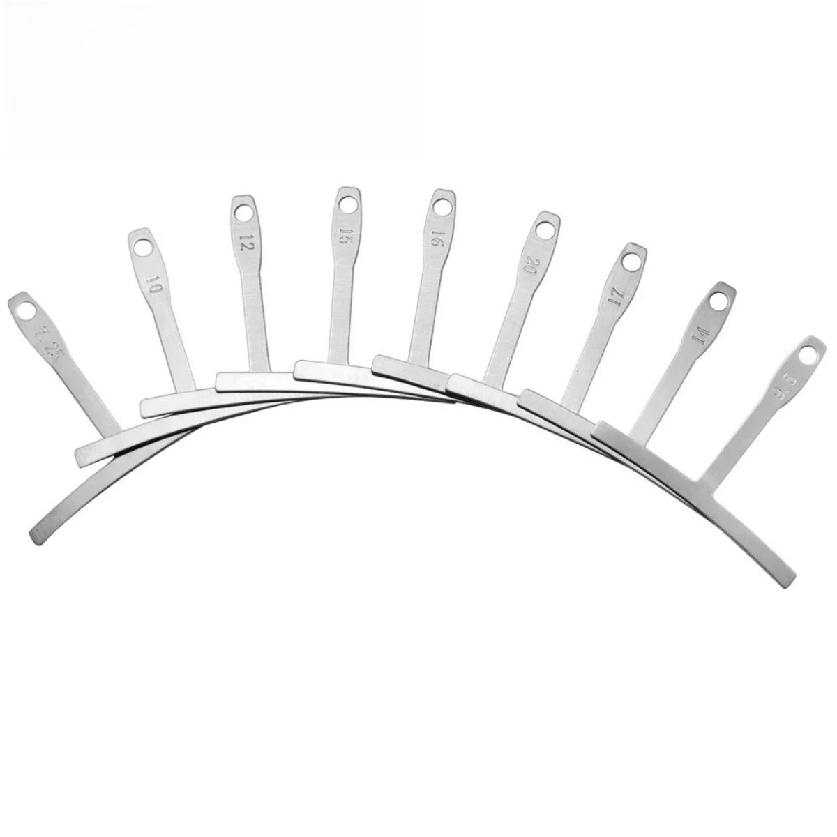 9 Pcs Guitar Radius Gauge Under String Radius Gauge String Gauges Luthier Tools for Guitar Fretboard Radius Gauge серебряный