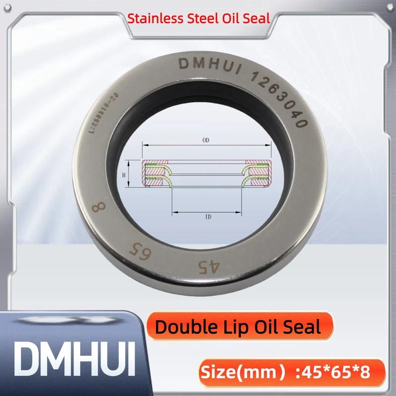 Oil Seal 45x65x8 Double Lip Seal Stainless Steel Oil Seal PTFE SS 45×65×8 45x65x8mm серебряный