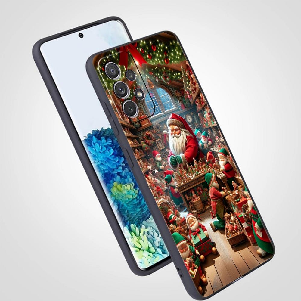 New Year Christmas Phone Case for Samsung Galaxy A55 A35 A15 A14 A13 A25 A54 A51 A71 A72 A73 A32 A52 A41 5G Soft TPU Shell Capas