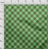oneOone Cotton Flex Pear Green Fabric Check Sewing Material Print Fabric By The Yard 40 Inch