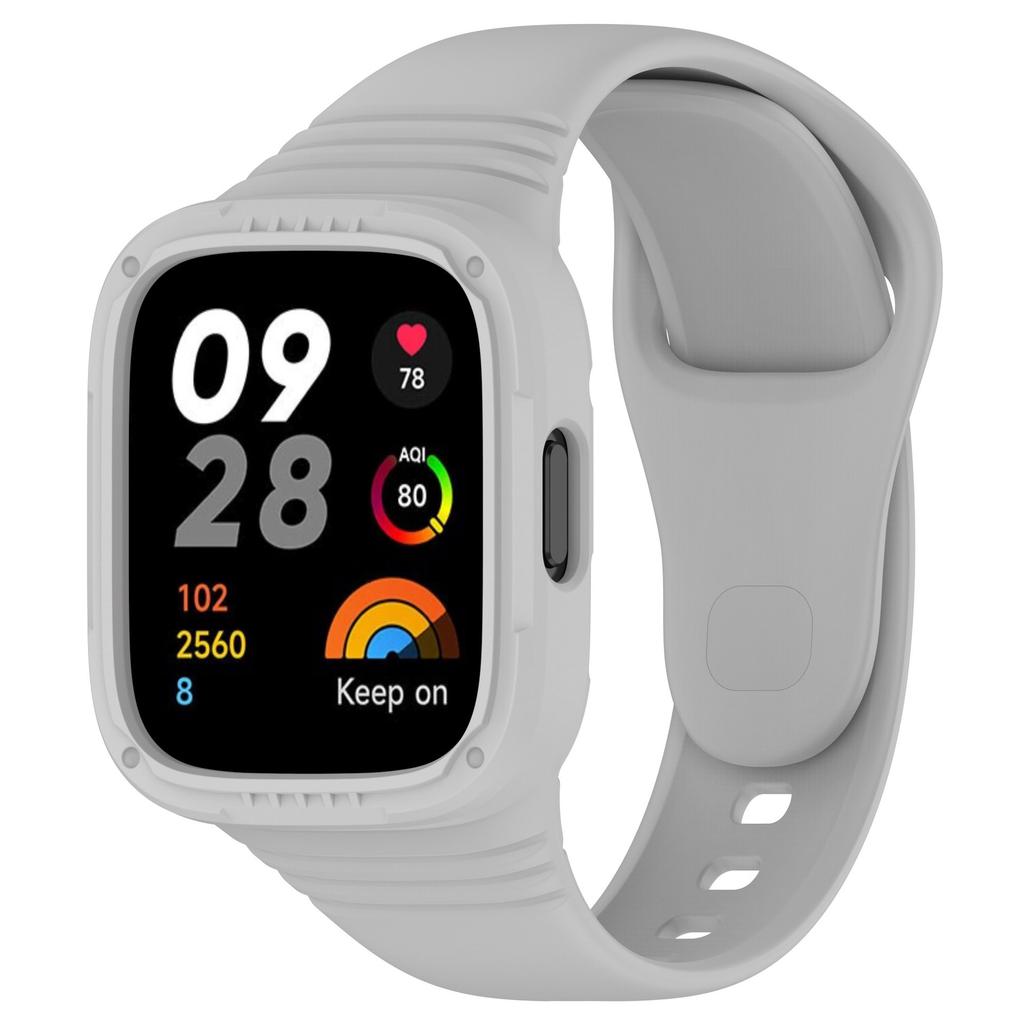 Silicone Strap with Case for Redmi Watch 3 / Redmi Watch 3 Active Strap Replacement Bracelet Protective Shell Cover