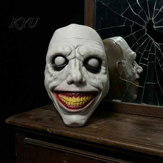 Script Horror Gioco di Morte Maschere Halloween Maschera dell'Esorcista, Jack a Doppio Strato Spaventoso Maschera in Lattice Viso Realistico Maligno per Copricapo Festa, Cosplay Spaventoso
