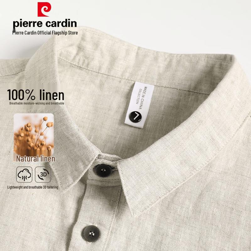 Pierre Cardin Men's 100% Linen Short Sleeve Polo Shirt