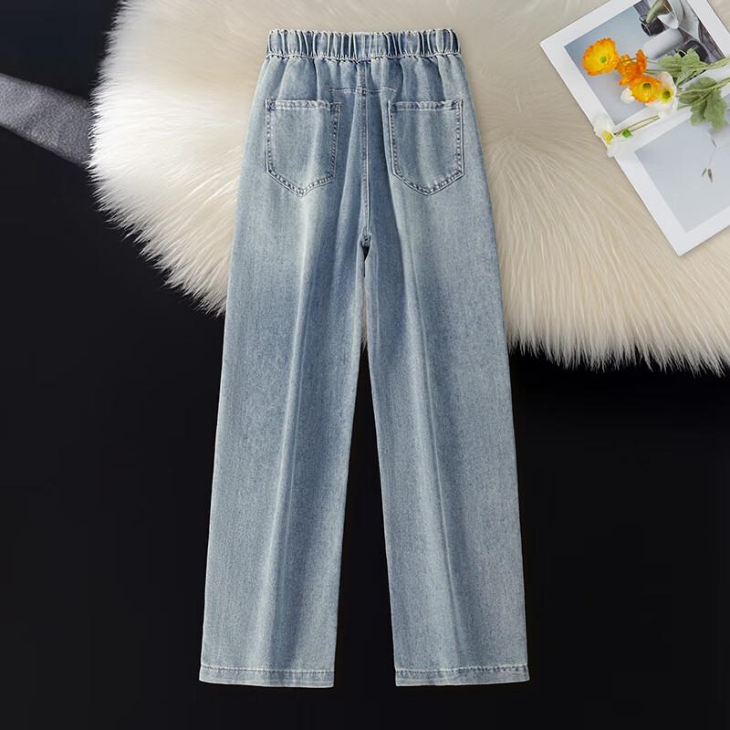 Women's Lyocell Blend Drawstring Elastic Waist Jeans