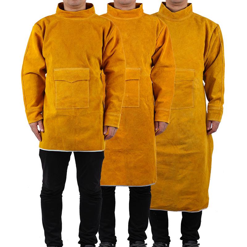 Cowhide Welding Suit – Flame Retardant, Anti-Scald, High-Temperature & Wear Resistant Leather Apron for Welders.
