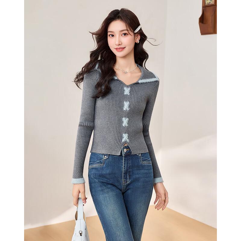 IEF Women's Retro Ribbed Knit Sweater